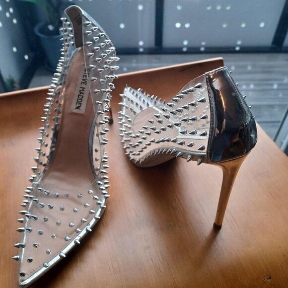 Steve Madden Shoes - Steve Madden Heels Studs Clear 8